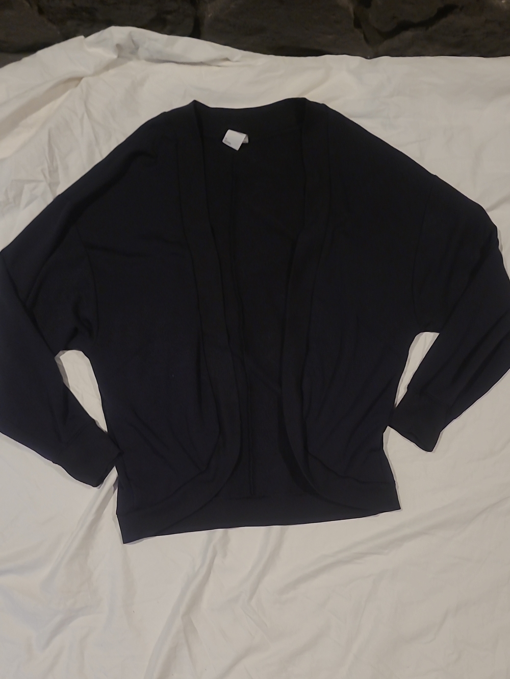Women's Black Open-Front Sweater Cardigan